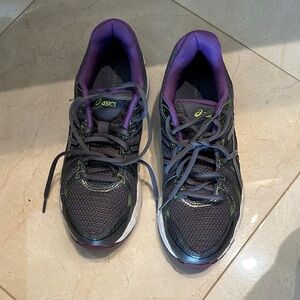 ASICS Women's Black and Purple Athletic Shoes